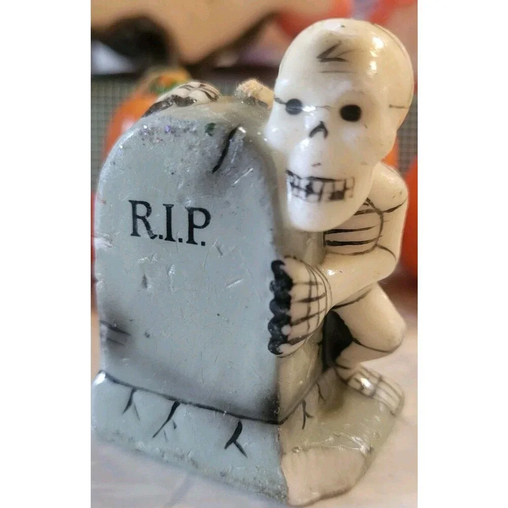 Vtg Halloween Candles Holiday Decor Ghost Witch Jack O Lantern Black Cat Russ